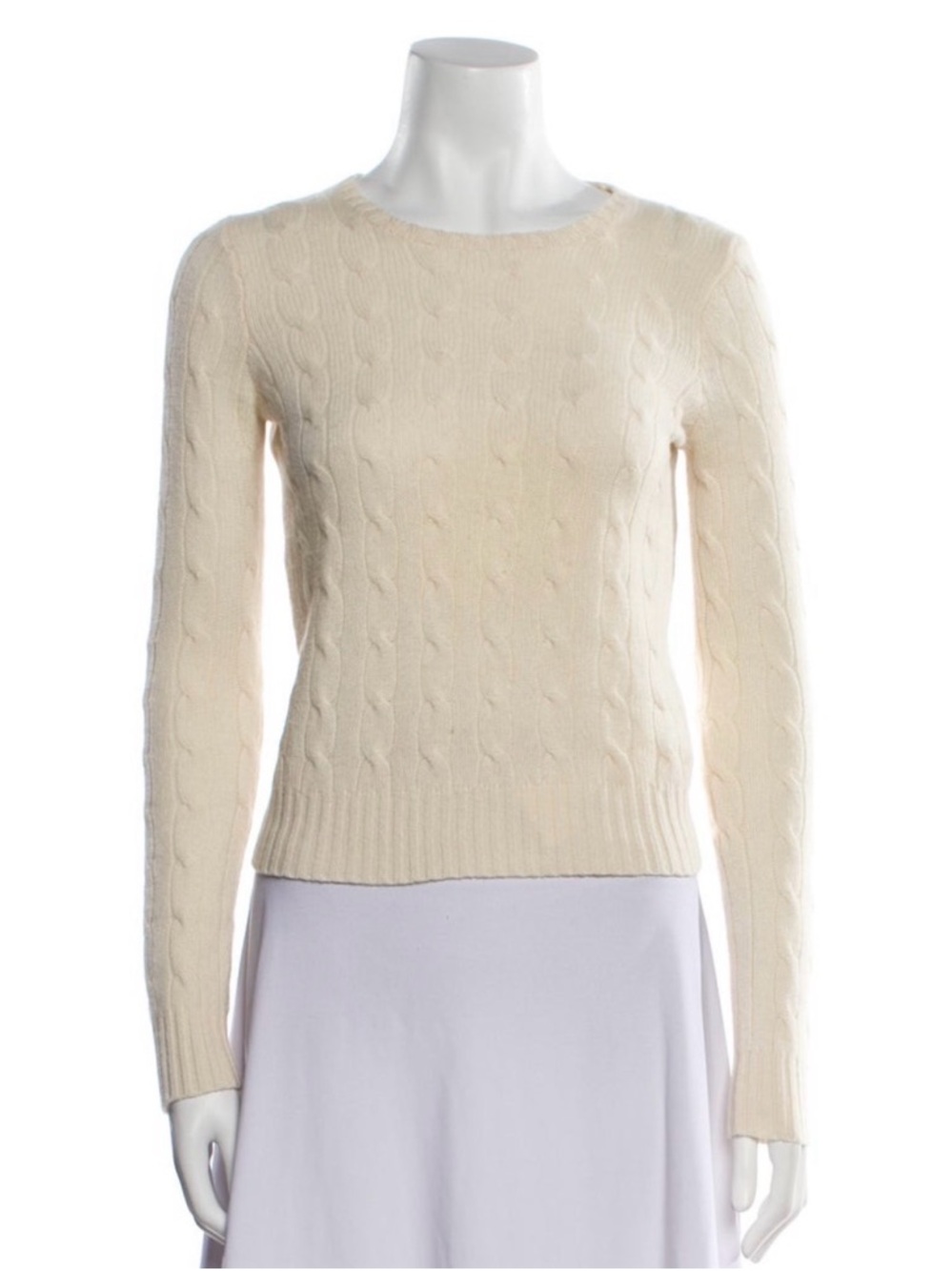 Ralph Lauren Black Cable Cable Knit Crewneck